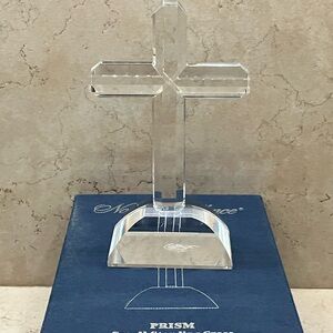 NOS Vintage 1990's Noble Excellence Crystal Prism Standing Cross Plus Box